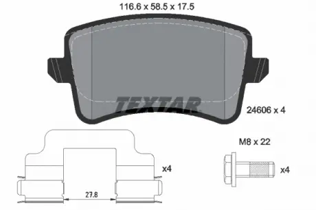 Тормозные колодки дисковые TEXTAR 2460601