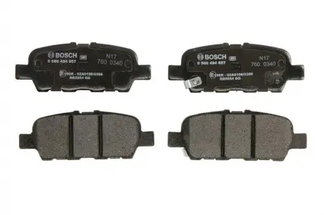 Тормозные колодки. дисковые BOSCH 0986494857