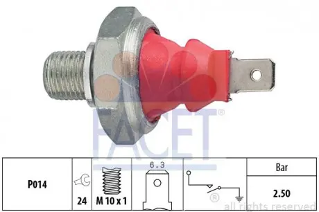 Датчик давления масла Audi 80/100 2.6 / 2.8 91-94 FACET 7.0111