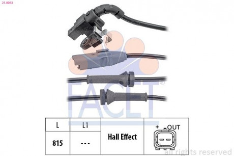 Датчик швидкості (ABS) FACET 21.0063