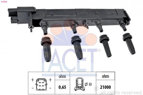 Катушка зажигания FACET 9.6308