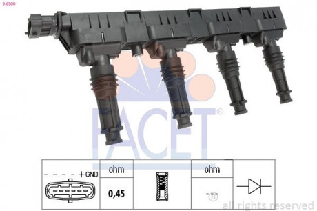 Катушка зажигания FACET 9.6300 (фото 1)