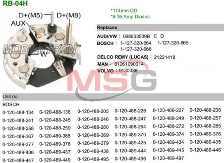 Выпрямитель диодный MOBILETRON RB04H (фото 1)