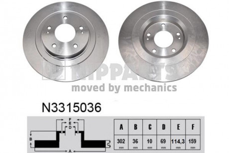 Гальмівний диск NIPPARTS N3315036