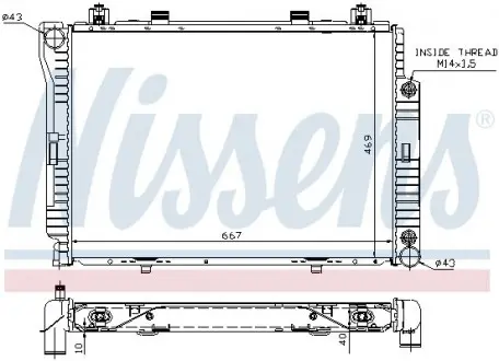 Радіатор MB S W 140 (91-) 350 SD TD (+) [OE 140 500 13 03] NISSENS 62714A (фото 1)