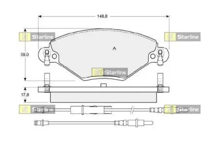 Гальмiвнi колодки к-кт. STARLINE BD S341