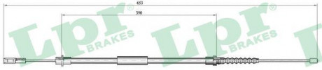 Тросик стояночного тормоза LPR C0645B