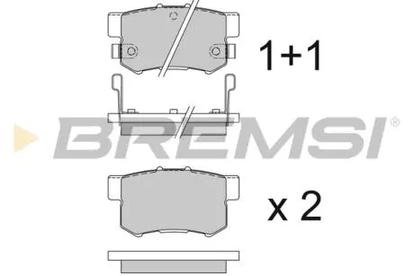 Тормозные колодки зад. Civic 98- / Accord 90-03 (Akebono) (47,5x89x14,5) BREMSI BP2544