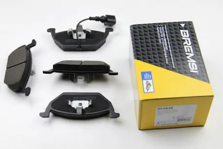 Тормозные колодки перед. Caddy III / Golf V / Octavia / A3 03- (с датчиком) BREMSI BP2848