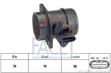 Расходомер воздуха (5 конт.) FIAT MAREA / MULTIPLA / LADA 1.3-2.4D 87-10 FACET 10.1159 (фото 1)