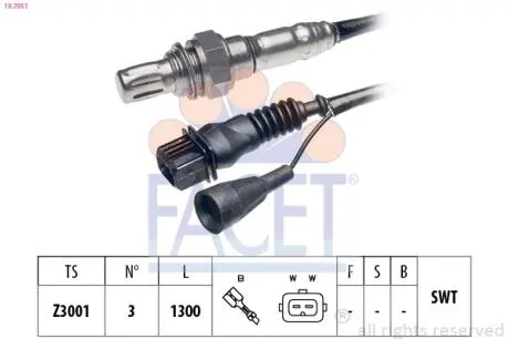 Лямбда-зонд (3 пер., 710mm) AUDI 100/80 / A6 / VW PASSAT 1.8-4.2 85-99 FACET 10.7051