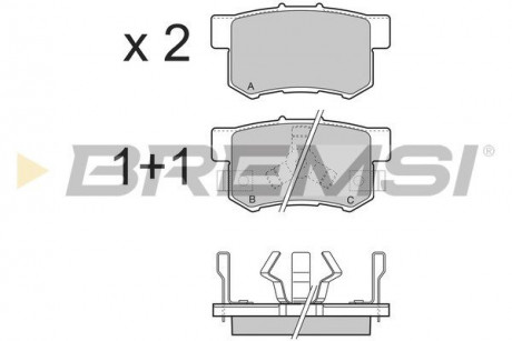 Тормозные колодки зад. Honda Accord VIII / CR-V 01-06 08- (akebono) BREMSI BP3374