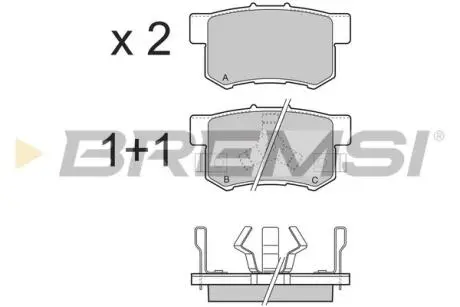 Гальмівні колодки зад. Honda Accord VIII / CR-V 01-06 08- (akebono) BREMSI BP3374