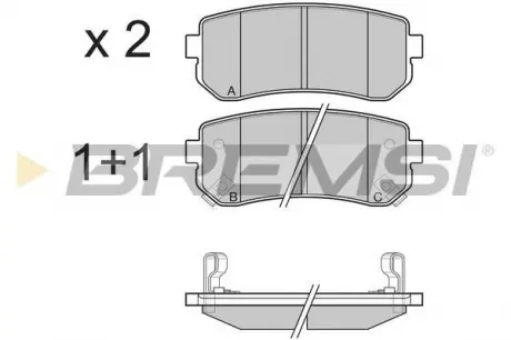 Тормозные колодки зад. Hyundai Accent / Kia Rio / Cee \ &#039;d 05- (mando) BREMSI BP3241 (фото 1)