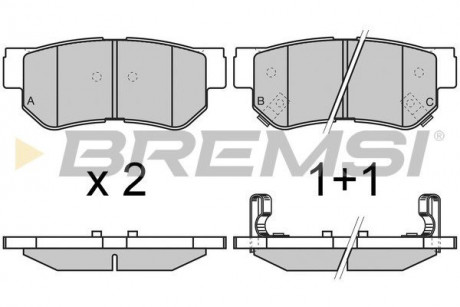 Тормозные колодки зад. Hyundai Getz / Santa FE / Tucson 01- (mando) BREMSI BP2966