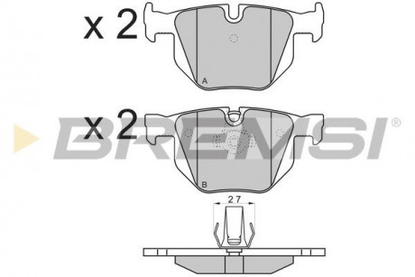 Тормозные колодки зад. BMW 3 (E90) / 5 (E60) (ATE) (122x58,2x17) BREMSI BP3173