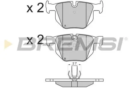 Тормозные колодки зад. BMW 3 (E90) / 5 (E60) (ATE) (122x58,2x17) BREMSI BP3173