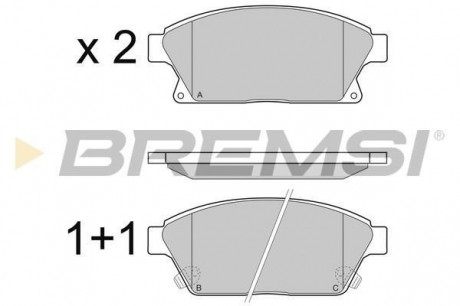 Тормозные колодки перед. Astra J / Zarifa / Chevrolet Cruze 09- BREMSI BP3405 (фото 1)