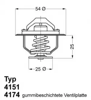 Термостат Ducato / Jumper / Boxer 2.5 / 2.8 D / TDI / JTD 02- (88 C) WAHLER 4174.88D