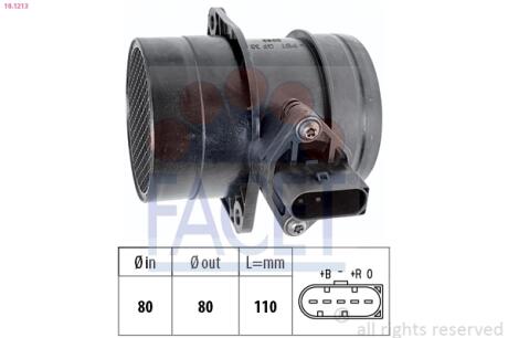 Регулятор потоку повітря (5 конт.) VW GOLF IV / PASSAT 2.3 96-06 FACET 10.1213