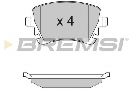 Тормозные колодки зад. Caddy III / Golf V / Audi A4 03- BREMSI BP3130 (фото 1)