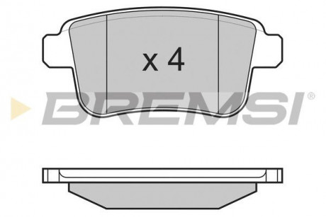 Тормозные колодки зад. Kangoo 08- BREMSI BP3368