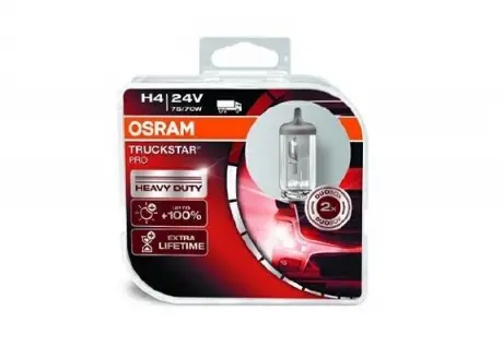 Автолампа Truckstar Pro H4 P43t 70 W 75 W прозрачная OSRAM 64196TSPHCB