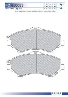 Колодки тормозные дисковые FOMAR FO 850083