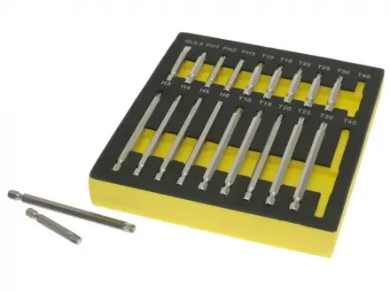 Набор удлиненных бит SL, PH, H, T в ложементе в ложменте- 20 штук STARLINE NR F1.ET157