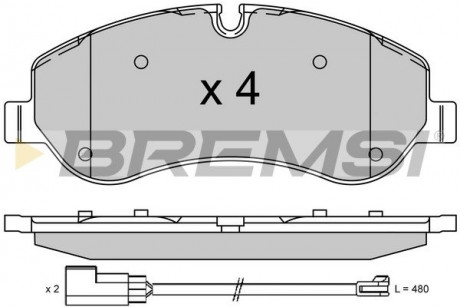 Гальмівні колодки перед. Transit (V348) 12- (RWD) BREMSI BP3525