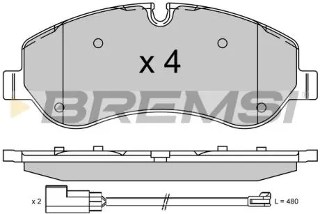 Тормозные колодки перед. Transit (V348) 12-(RWD) BREMSI BP3525