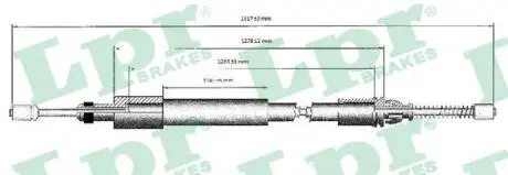 Трос ручного тормоза LPR C0975B