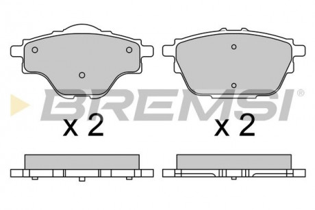 Тормозные колодки зад. Citroen C4 / Peugeot 308 II 13-(Bosch) (106x51,9x16,7) BREMSI BP3625 (фото 1)