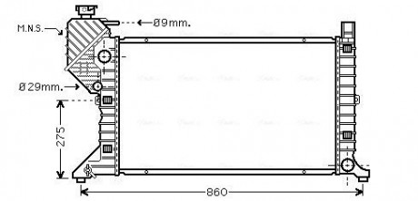 Радиатор охлаждения MERCEDES SPRINTER W 901-905 (95-) (AVA) AVA COOLING MSA2300 (фото 1)