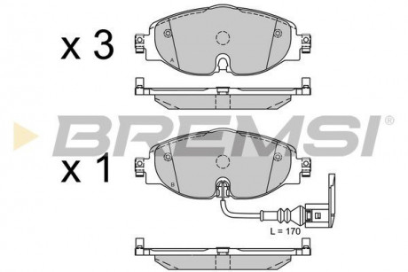 Тормозные колодки перед. VW Golf VII 12- / Octavia III 12- (TRW) BREMSI BP3516