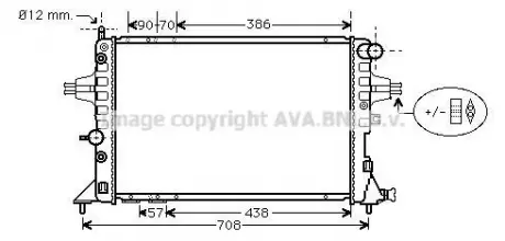 Радіатор охолодження двигуна ASTRAG / ZAFIRA AT + -AC 98- (Ava) AVA COOLING OLA2253