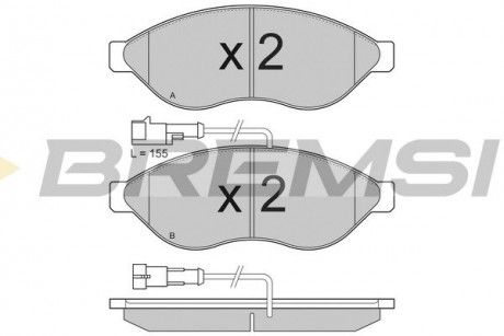 Гальмівні колодки перед. Jumper / Ducato / Boxer 06- (1.1-1.5t) BREMSI BP3285