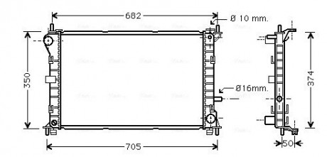 Радиатор охлаждение FORD FOCUS I (CAK) (98-) (AVA) AVA COOLING FD2379 (фото 1)