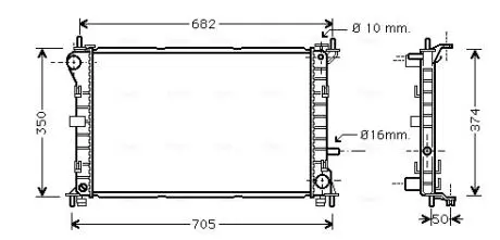 Радіатор охложденія FORD FOCUS I (CAK) (98) (AVA) AVA COOLING FD2379