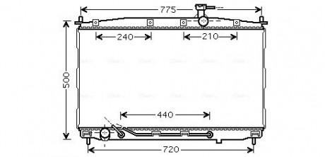 Радиатор охлаждения HYUNDAI Santa Fe II (CM) (AVA) AVA COOLING HY2174