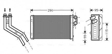 Радиатор отопителя RENAULT SCENIC I (96-) (AVA) AVA COOLING RT6227