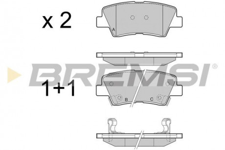 Тормозные колодки зад. Sonata V / i 40 / Optima / Soul 05- BREMSI BP3456