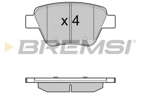 Тормозные колодки зад. Caddy / Jetta 10- / Golf 09-13 BREMSI BP3429