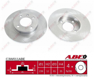 Тормозной диск ABE C3W011ABE (фото 1)