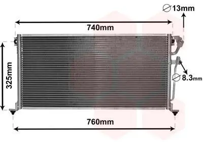 Конденсатор кондиционера MITSUBISHI LANCER (96-) 1.3-2.0i Van Wezel 32005220