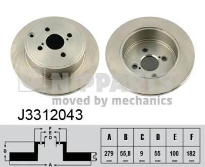 Гальмiвній диск NIPPARTS J3312043