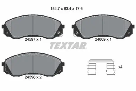 Тормозные колодки. к-кт. TEXTAR 2459701