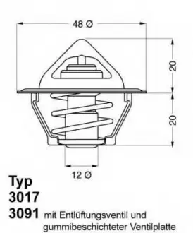 Термостат Ланос 1,5, Авео, Нексия SOHC на 92 * Vernet 96143939