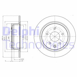 Тормозной диск.комплект 2шт. Delphi BG4108C