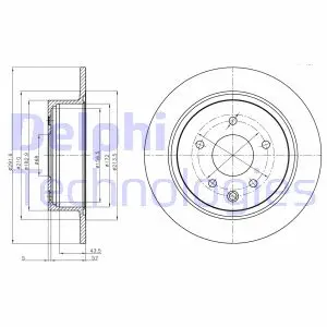 Тормозной диск.комплект 2шт. Delphi BG4108C